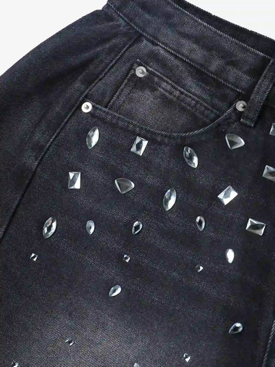 Short en jean cristal étincelant-197