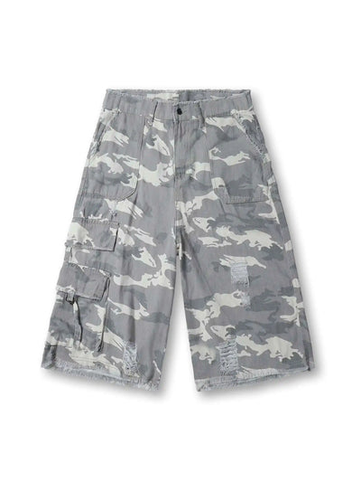 Pantalón Corto Cargo Ancho Camuflaje Urbano-S1037