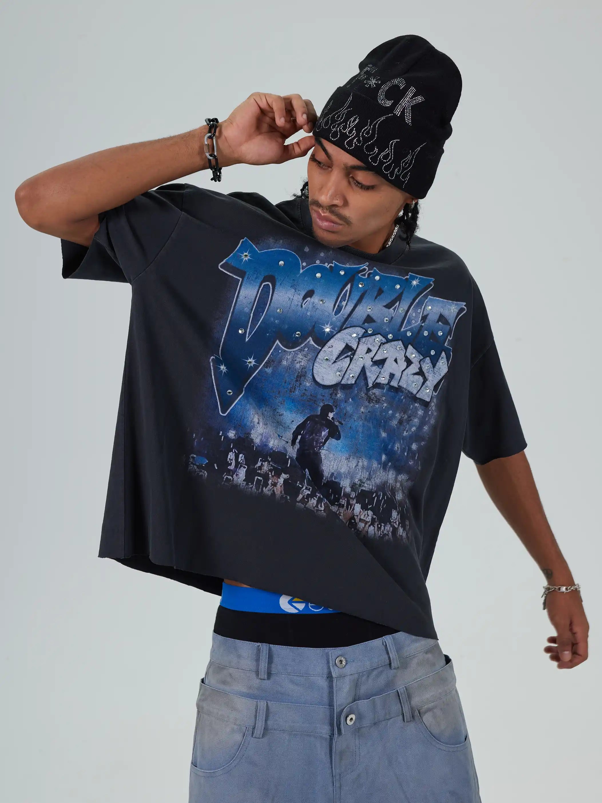 Camiseta desgastada Rockstar-617