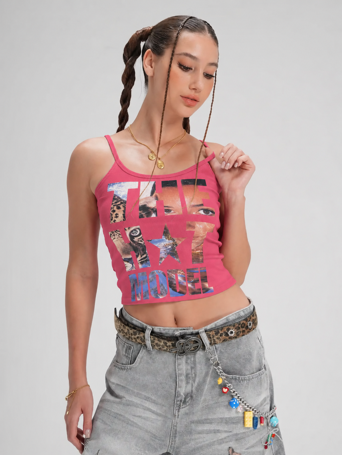 Camisola delgada con estampado de leopardo-605
