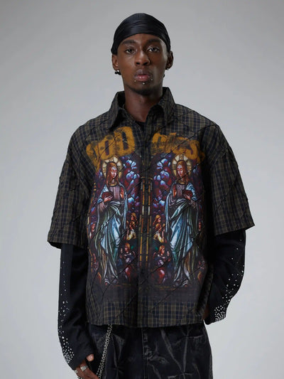 God Bless the Saints – Stained Glass Shirt-158