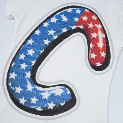 Camiseta Ajustada con Tipografía de Burbujas de Parodia-556
