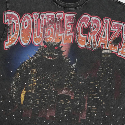 T-shirt court Kaiju Monster en strass-536
