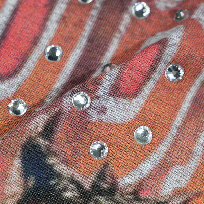 T-shirt court Kaiju Monster en strass-536