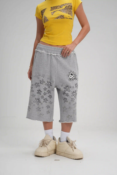 Shorts Vintage en tissu éponge effet éclaboussures - 621