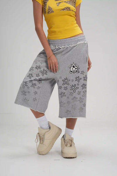 Shorts Vintage en tissu éponge effet éclaboussures - 621