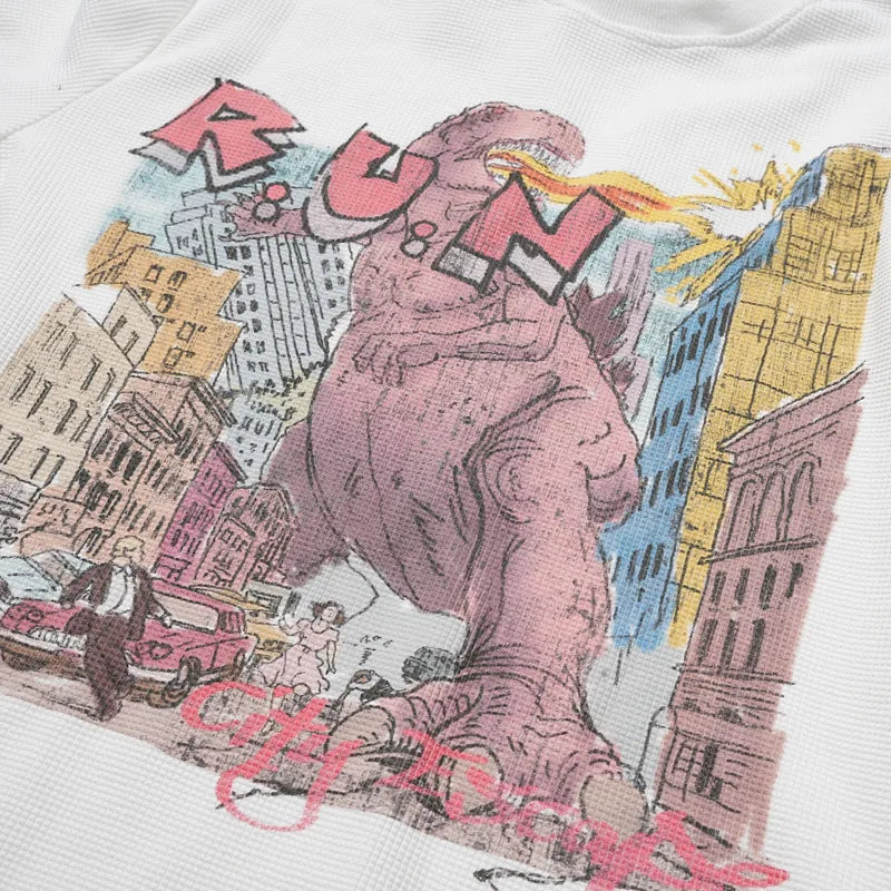 Washed Monster Boxy Waffle L/S-707