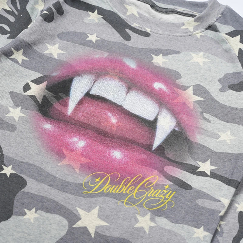 Camo Vampire Fangs L/S Top-725