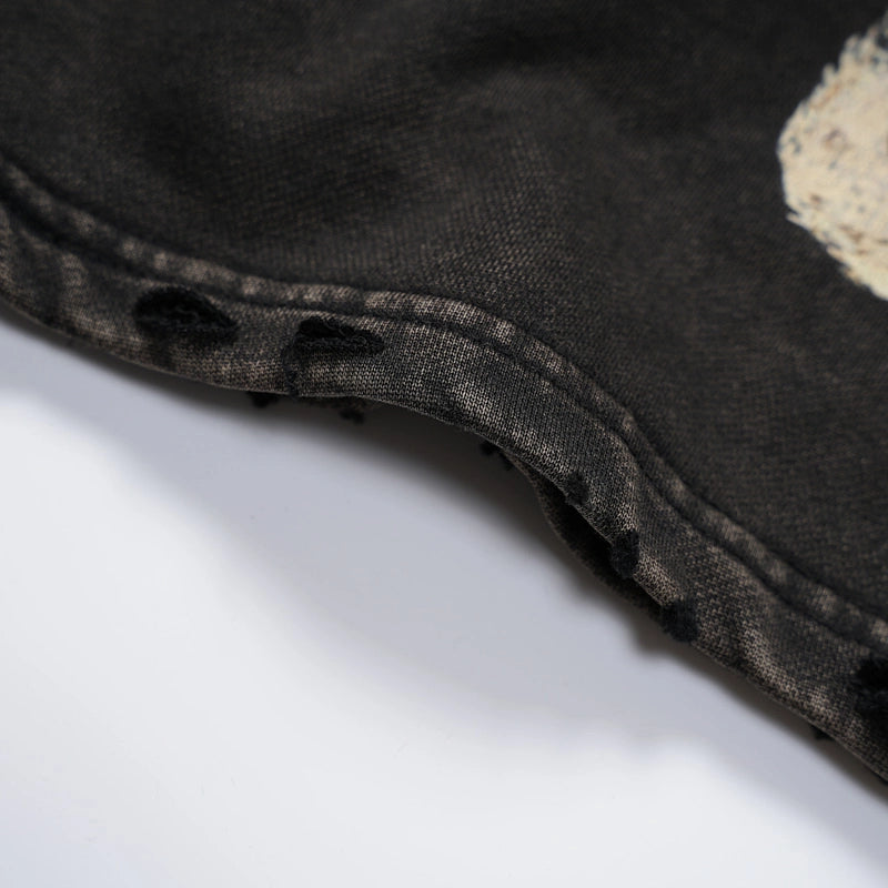 Vintage Savior Print Boxy Hoodie-719