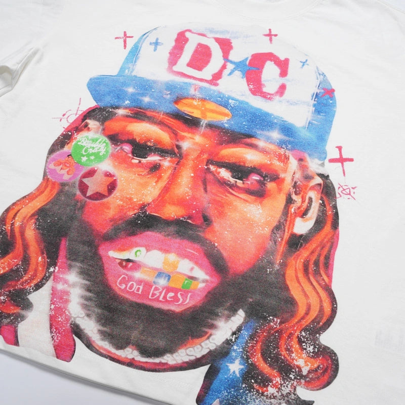 T-shirt Coupe Boxy Sparkle Grillz Rockstar-595