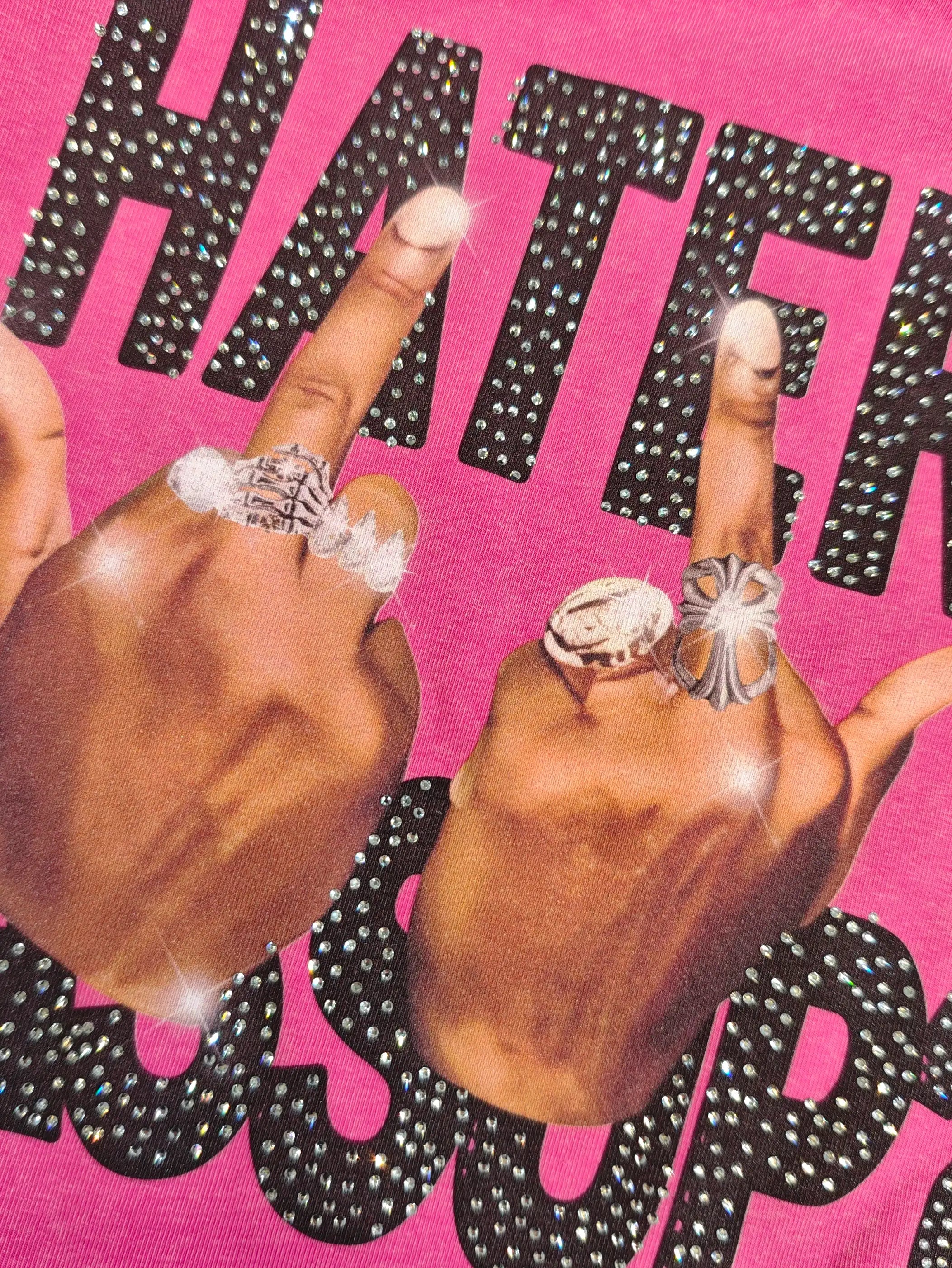 Pink Bling Middle Finger Vest-249