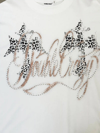 Rhinestone Logo Graphic T-shirt-421