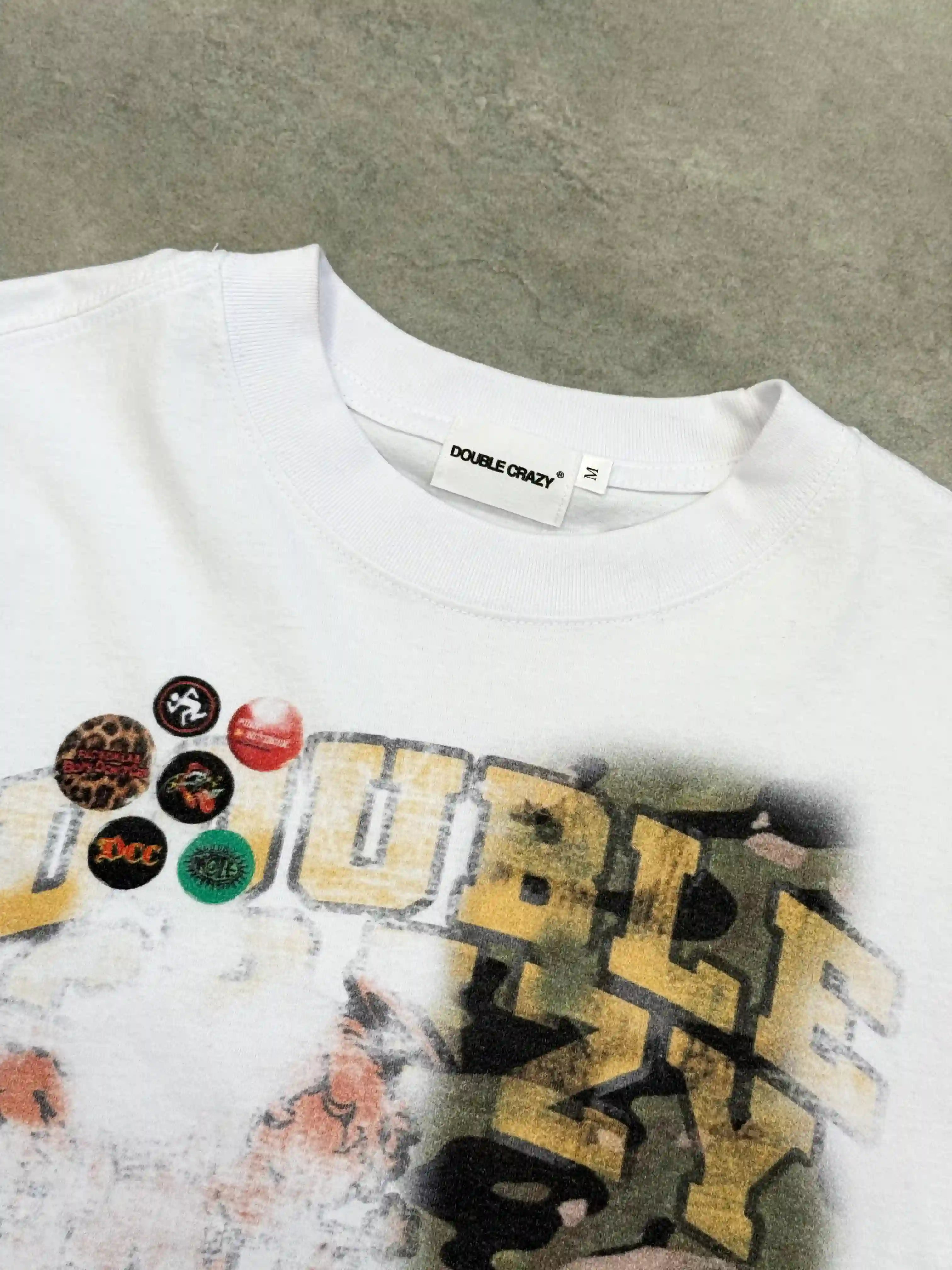 Acid Washed Boxy Graphic Crop Tee-437