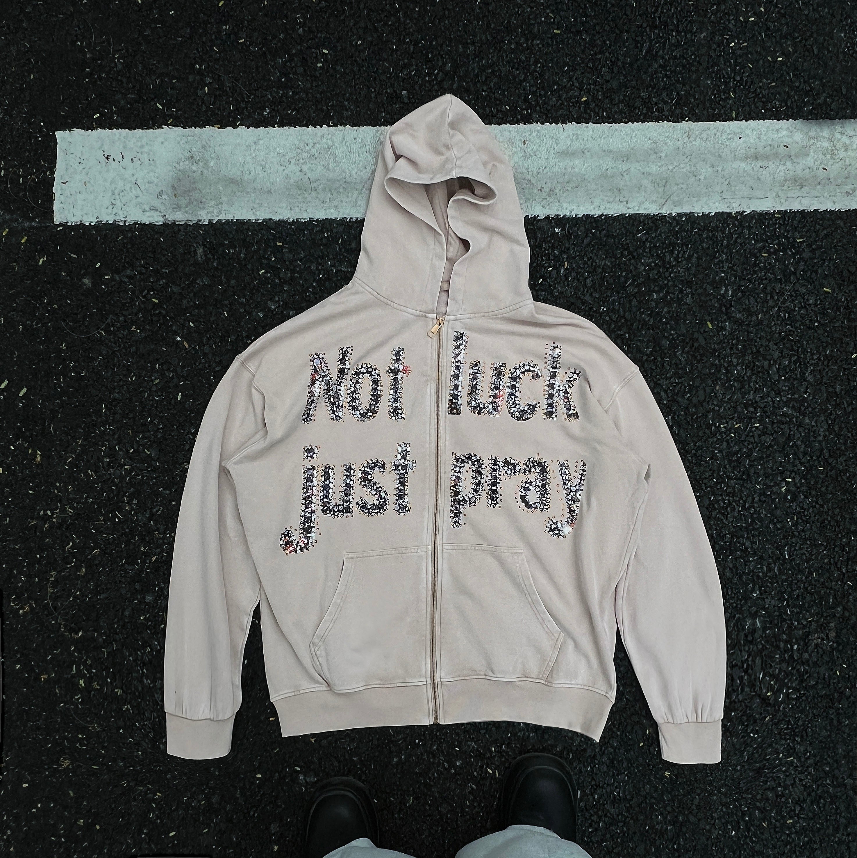 Diamond Graffiti No Luck Just Pray Hoodie-069L