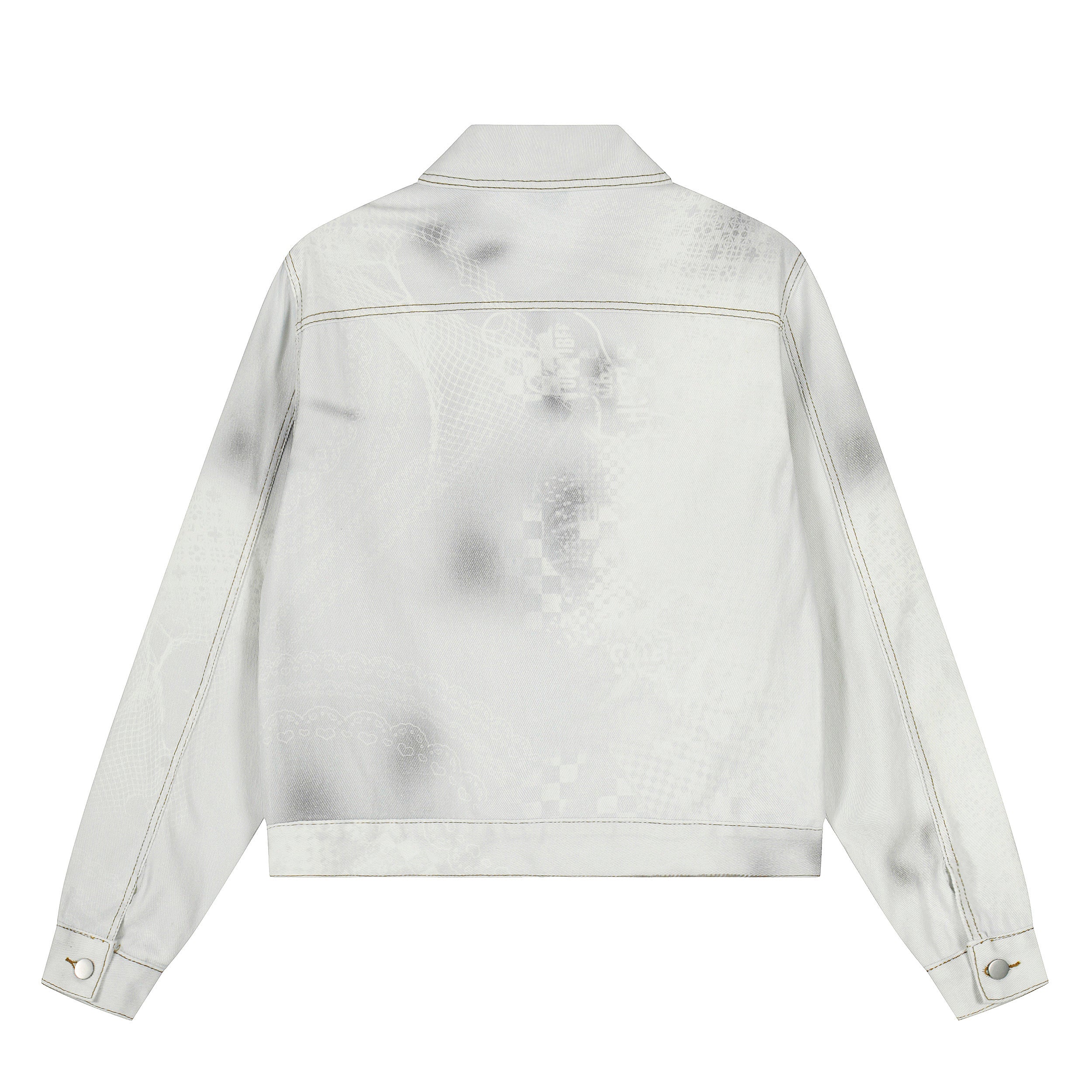 Graffiti Lace Print Denim Jacket-S1123