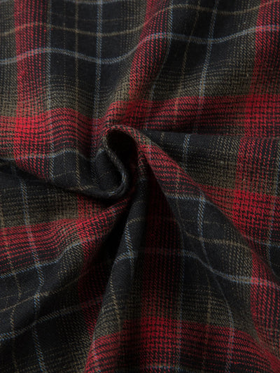 Leather Check Shirt-S1136