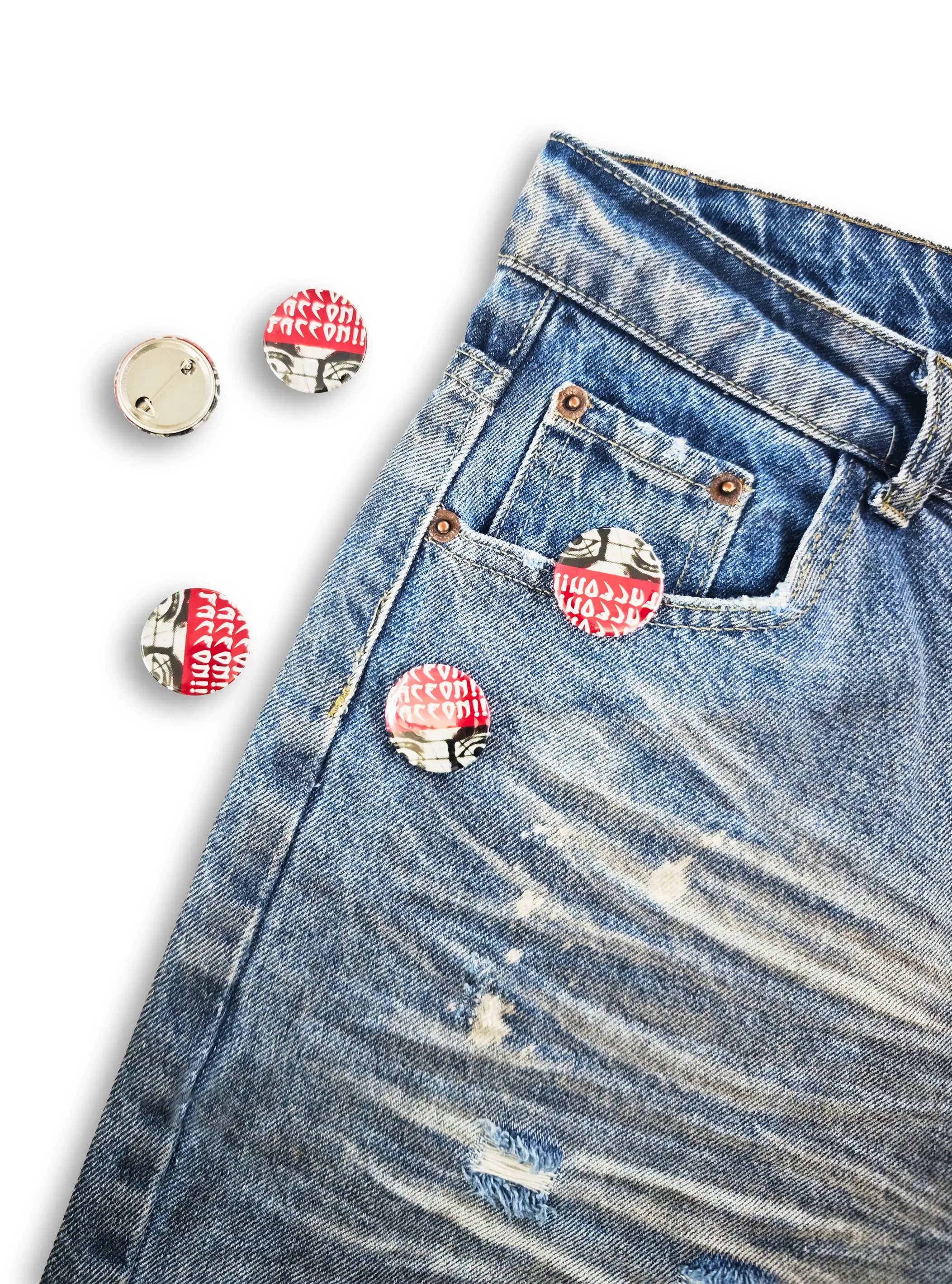 Gothic Eyes Steel-Back Badge-BJ-455