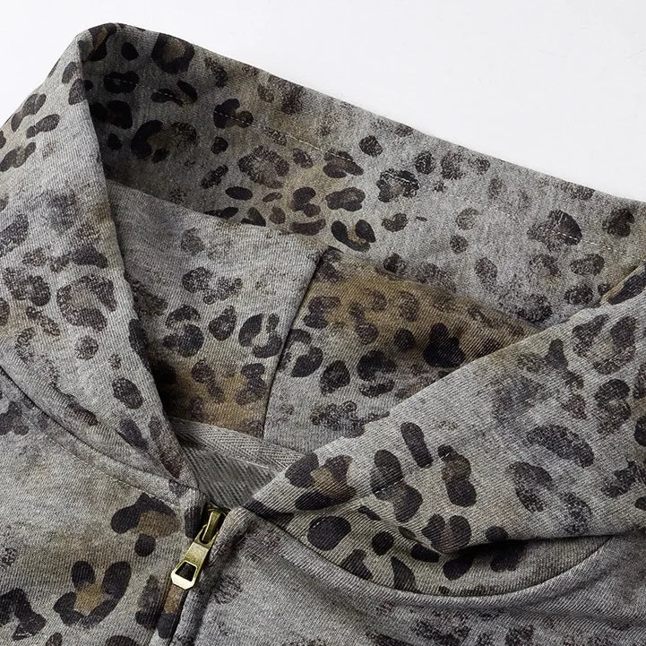 Contrast WOW Leopard Hoodie-770