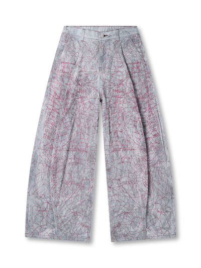 Hand-Drawn Chaos Denim Jeans-S1182