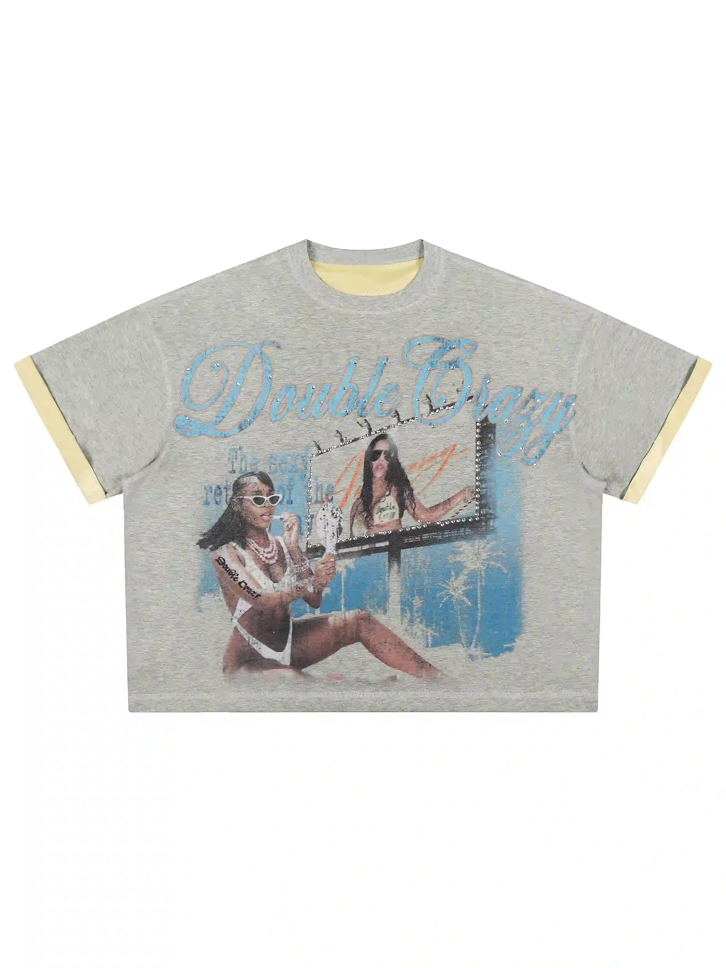 T-shirt ample superposé Miami Bling-475