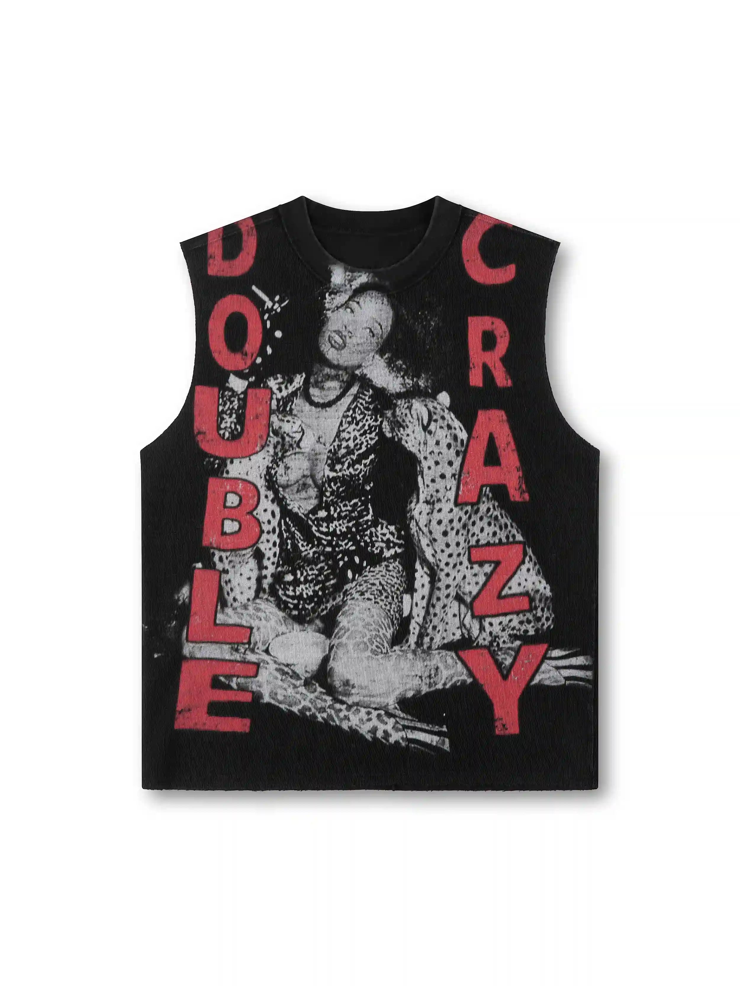 90s Leopard Waffle Tank-559