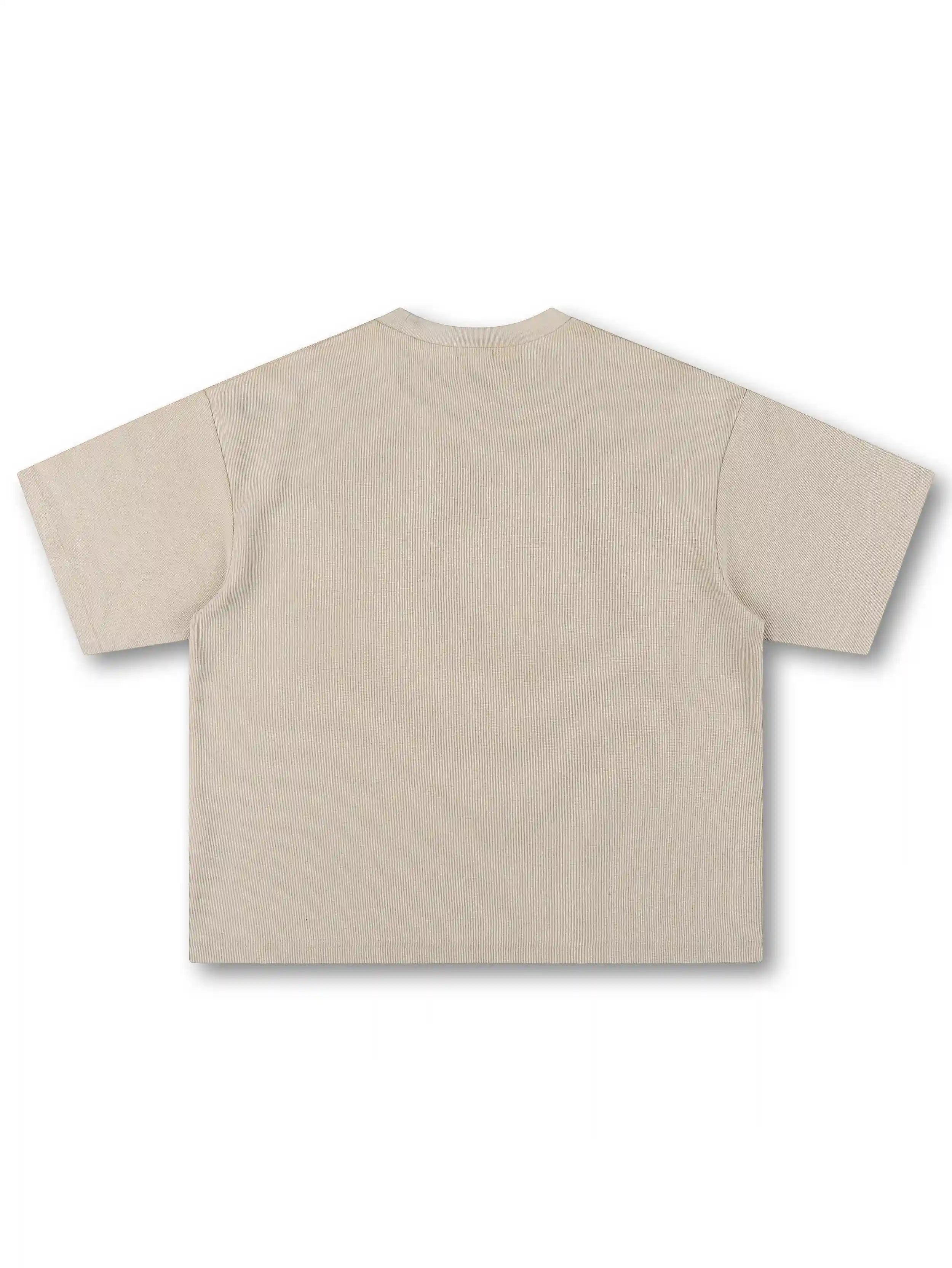 Camiseta de Algodón Grueso Cuello Redondo Currency Vintage-557