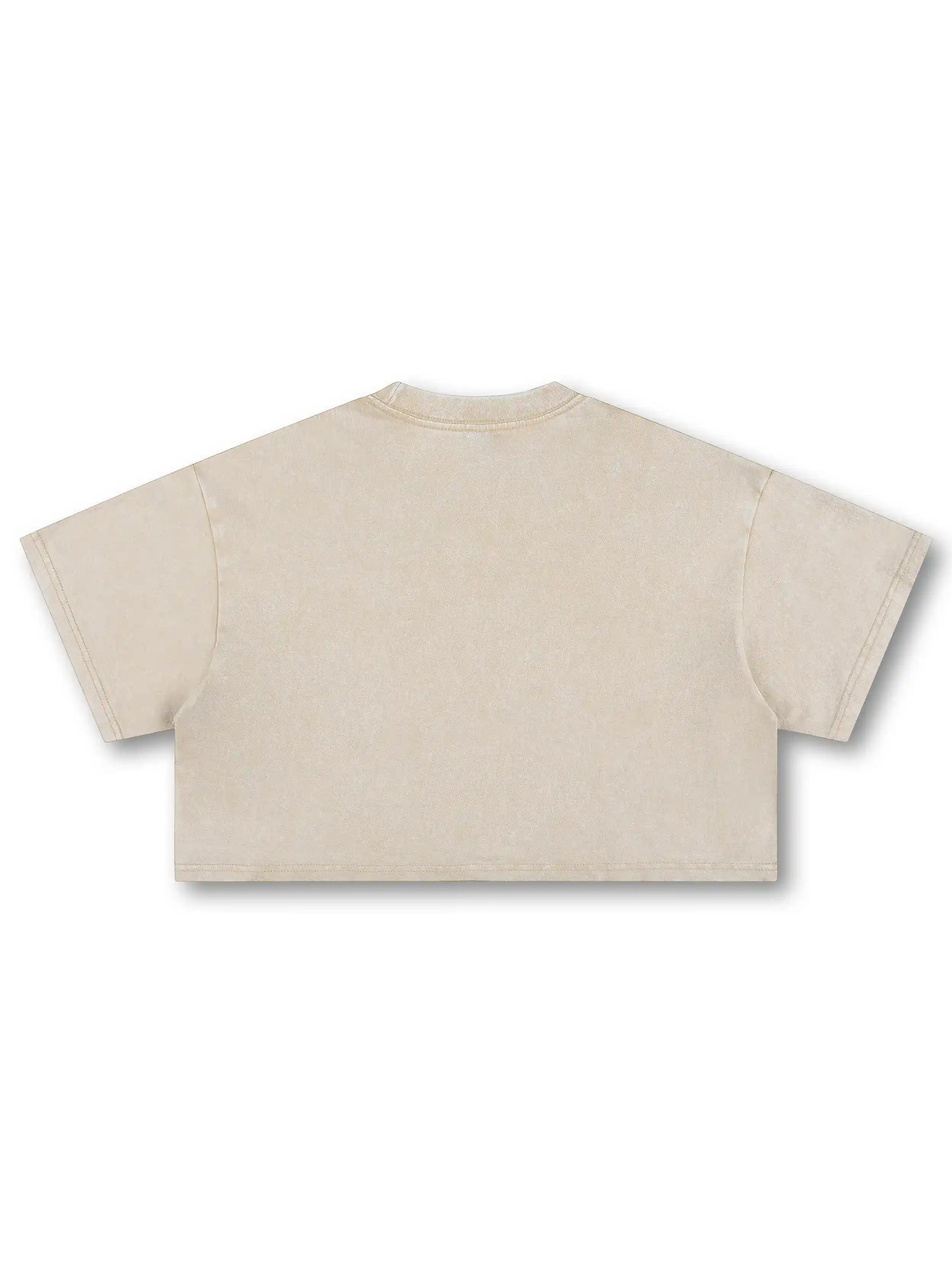 Camiseta corta Boxy con estampado Skyline de L.A. y pedrería-541