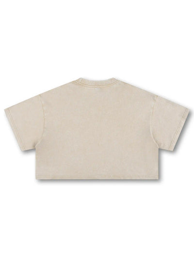 Camiseta corta Boxy con estampado Skyline de L.A. y pedrería-541