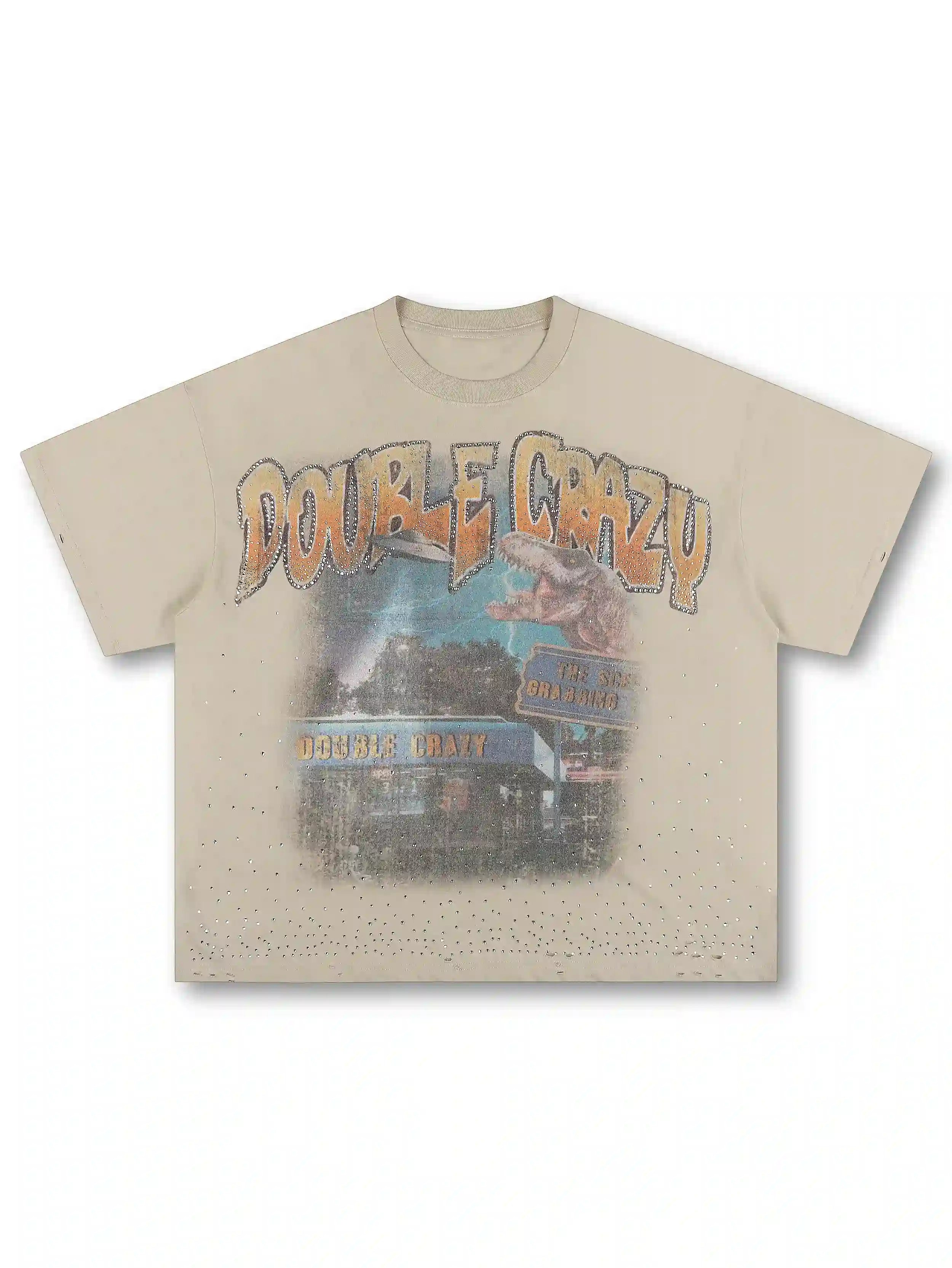 Sci-fi Dinosaur Vintage Bling Tee-538