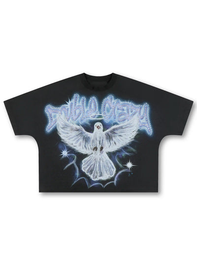 Airbrush Dove Rhinestone Tee-531