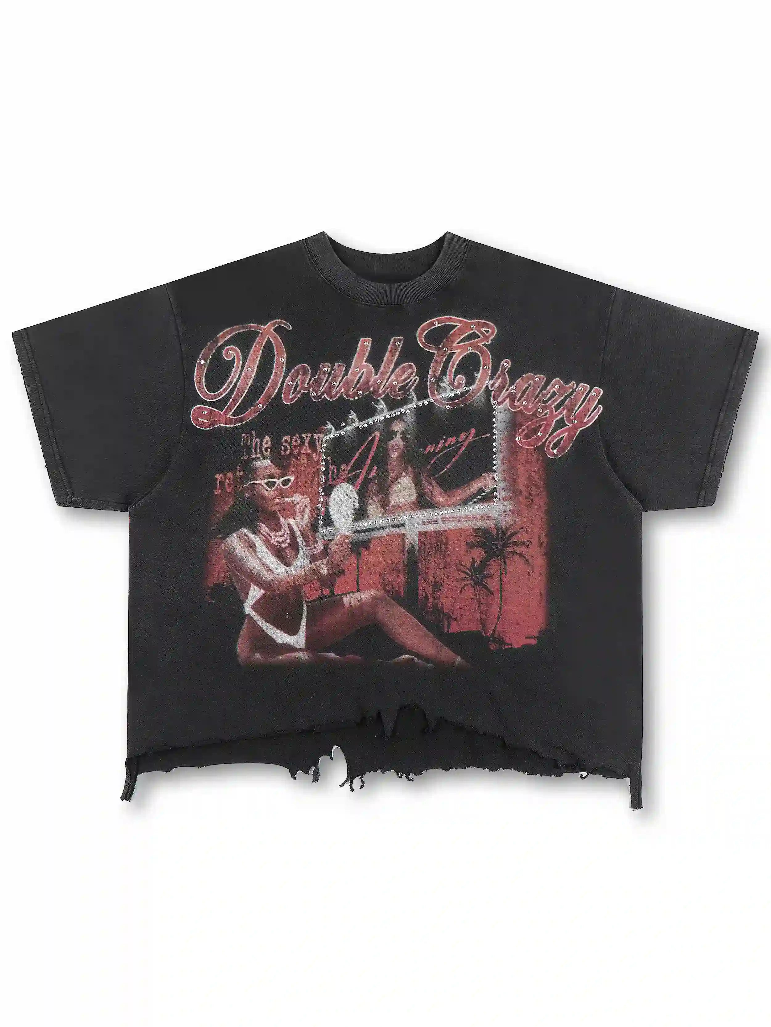 Camiseta Holgada Desgastada Miami Vibe-474