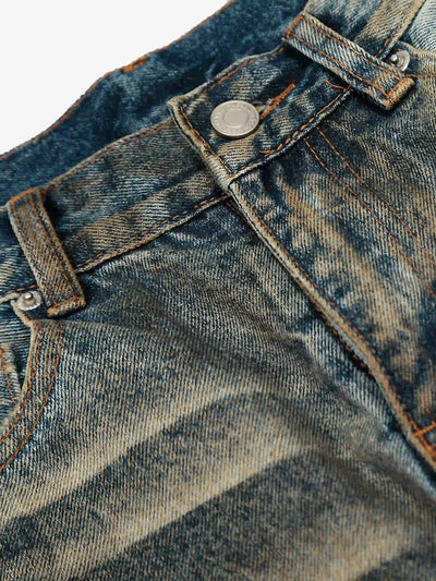 High-Waist Ripped Streetwear Denim Jeans-S1051