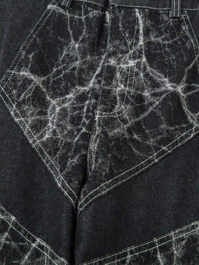 Cracked Dye Denim Pants-S1064