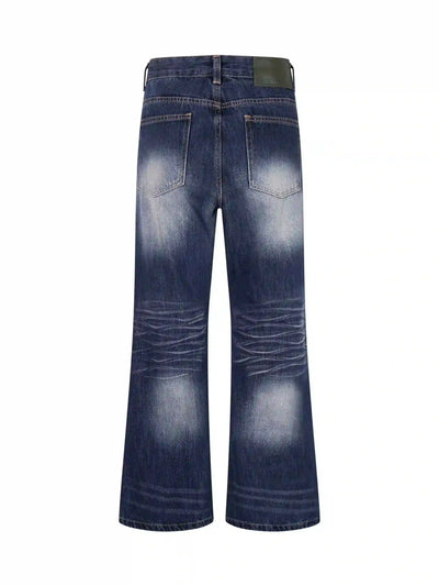 Vintage Spray Fade Zip Flare Jeans-S1207