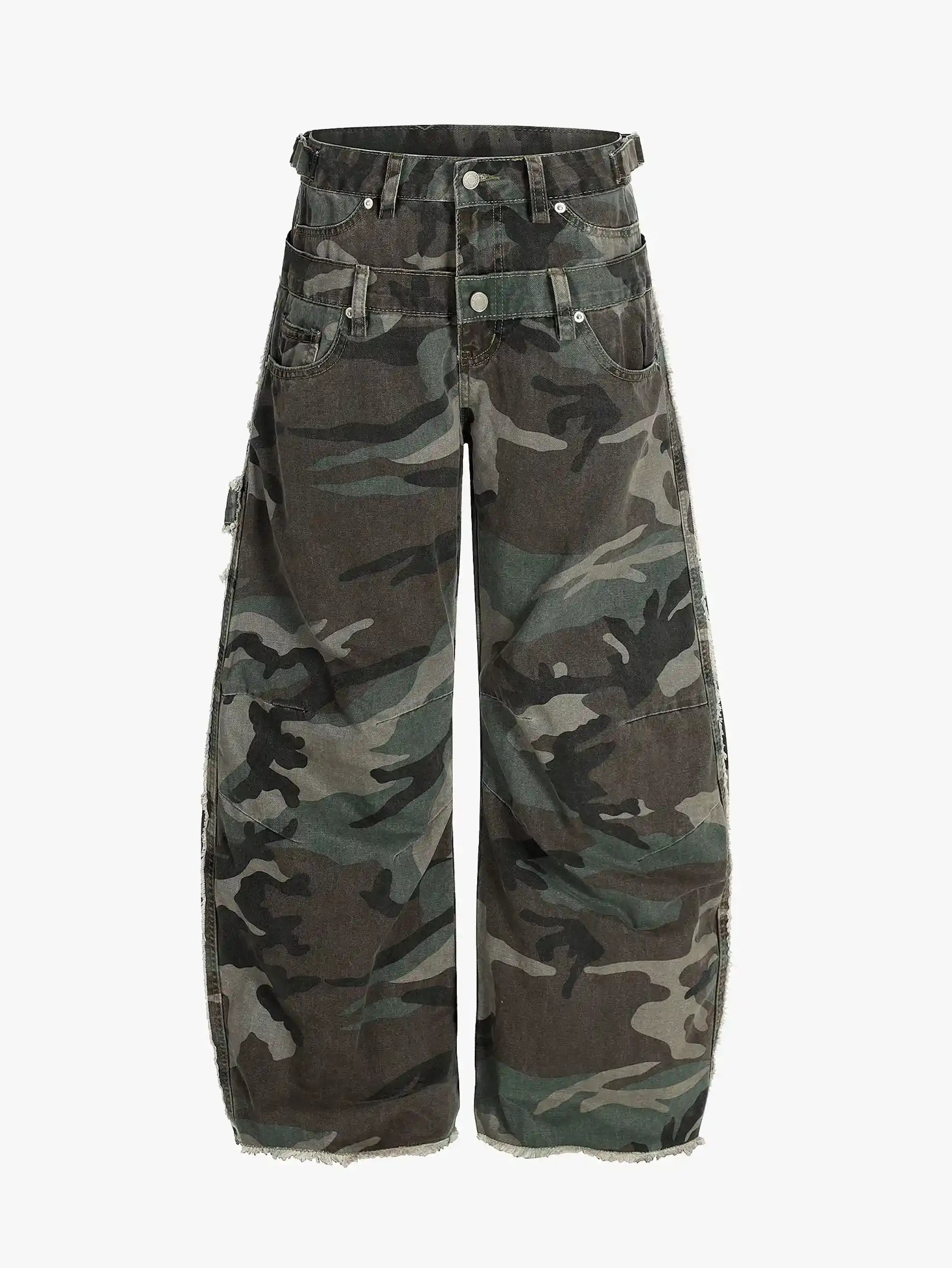 Apocalyptic Camo Dual Waistband Pants-S1075