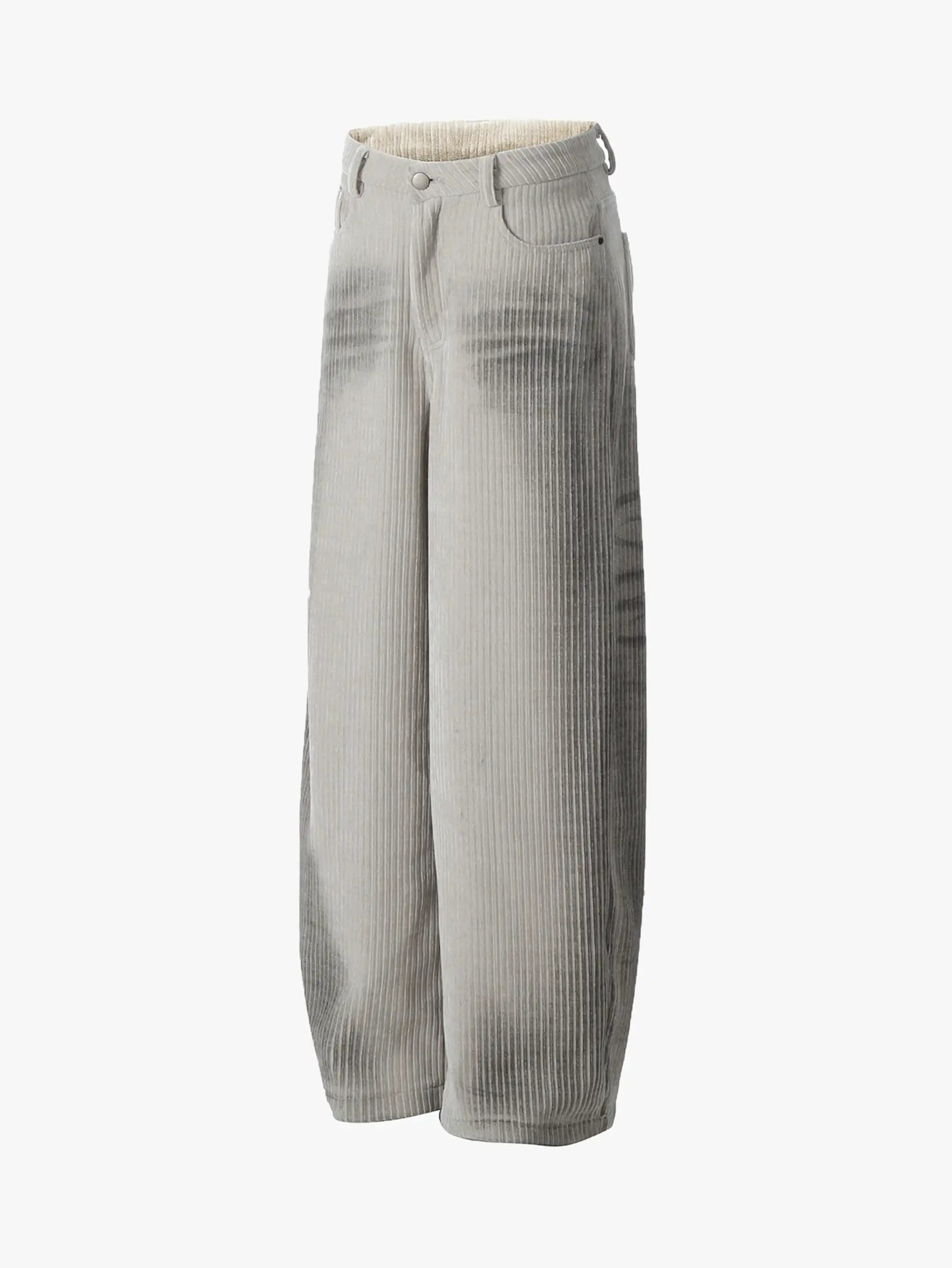 Stylish High Waist Corduroy Wide-Leg Trousers - S997