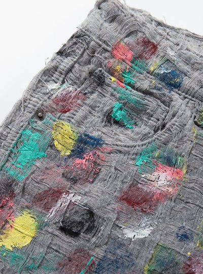 Abstract Paint Underground Jeans-S1184