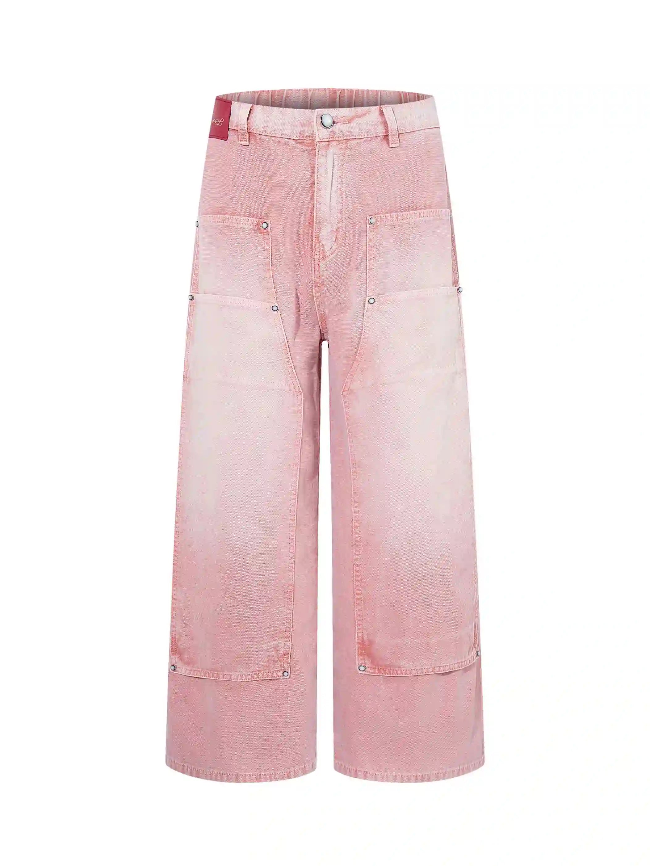 Faded Pink Double Knee Jeans-S1219