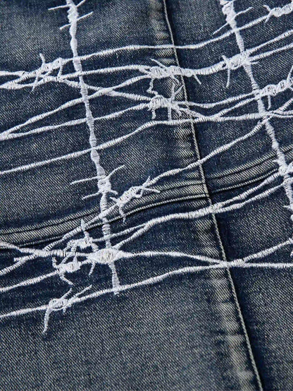 Street Repair Cargo Denim Pants-S1061