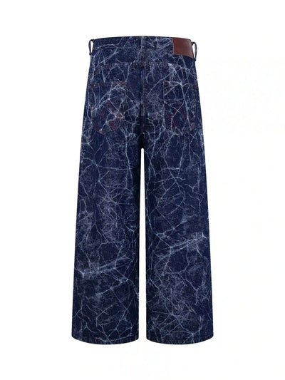Spiderweb Snow Wash Baggy Jeans-S1238