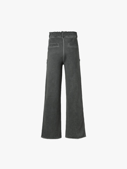 Drawstring Cargo Jeans with Multiple Pockets and Wide-Leg Design Trendy Streetwear Fashion - S988