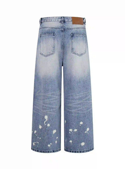 Cow-Print Western Denim Jeans-S1195