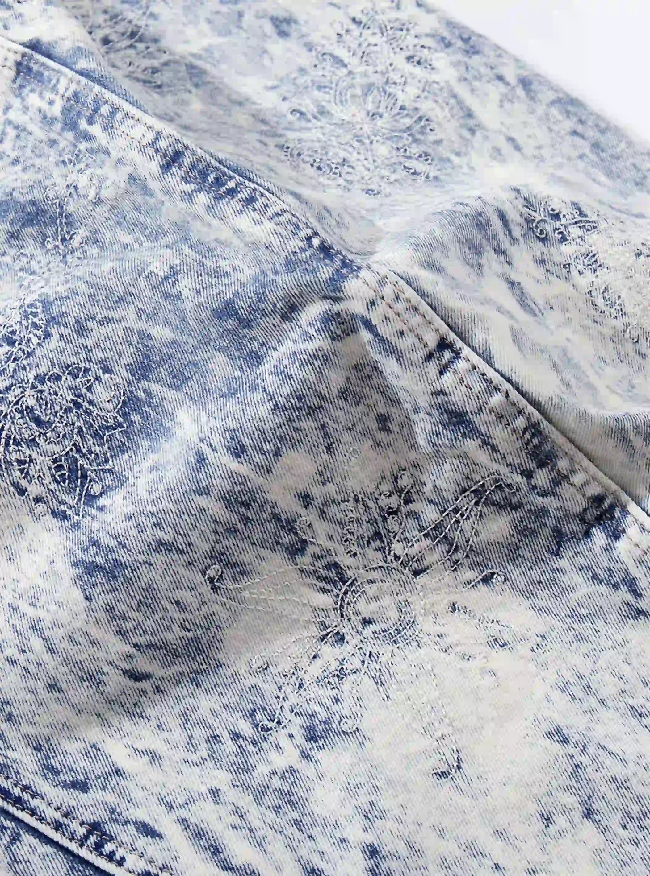 Embroidered Wide-Leg Cotton Pant-S1205