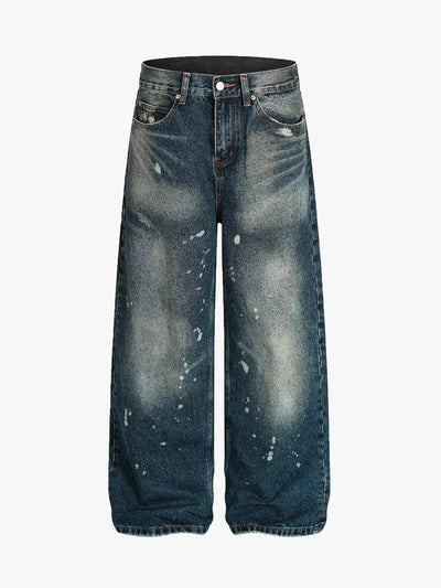 Street Spotted Washed Denim Pants-S1072