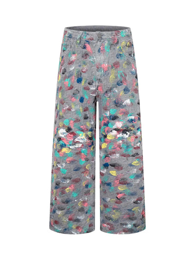 Abstract Paint Underground Jeans-S1184