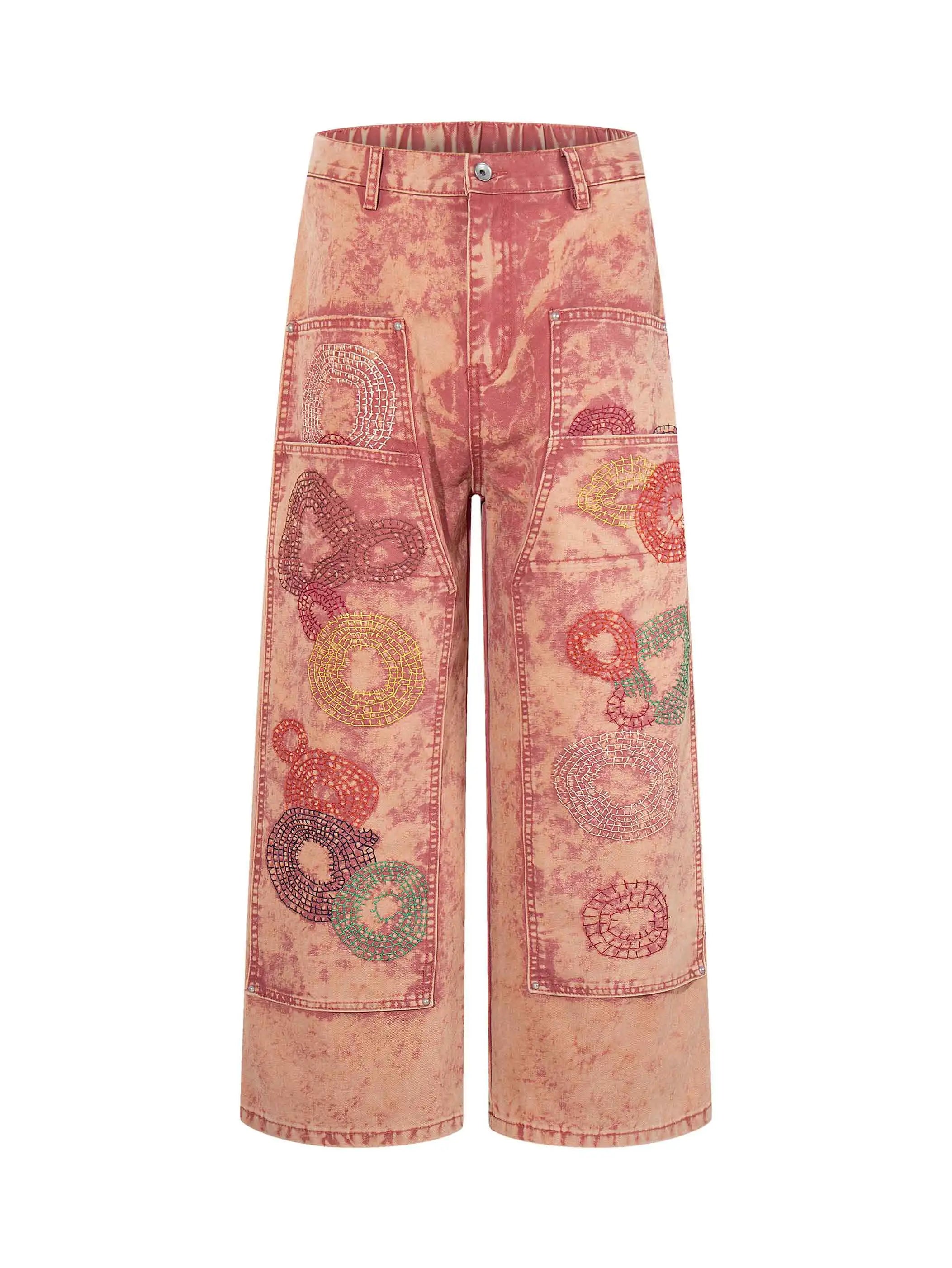 Stitched Symbol Trap Jeans-S1186