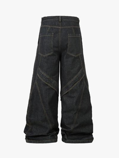 Pantalones vaqueros con botones metálicos y efecto lavado-S1066