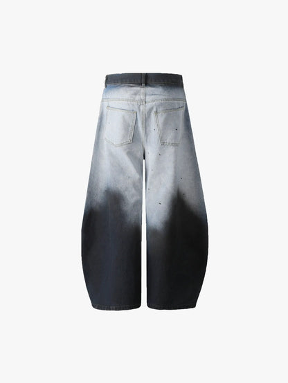 Urban Chic Oversized Denim Pants with Distressed Unisex Trousers - S994