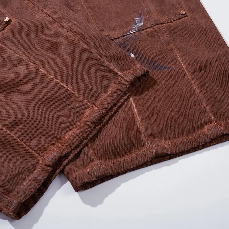 Sacs de charpentier amples avec oiseaux délavés Grunge-S1236