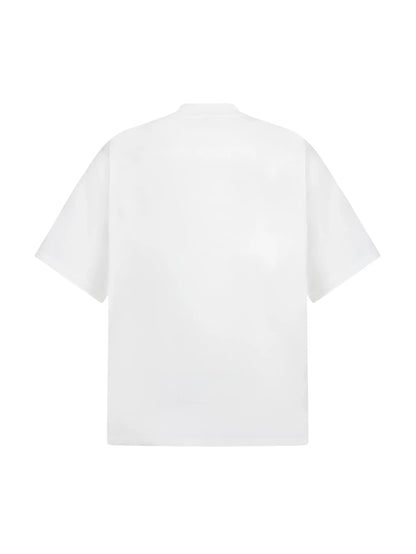 Jewel-Accented MASS Print Oversized T-shirt-S1004